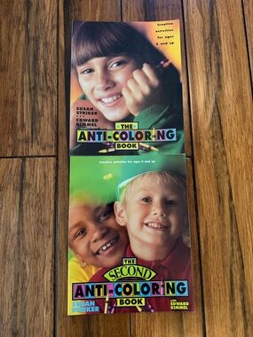 Set of 2 Anti-Coloring Books - Therapy Social Work Counseling Resources